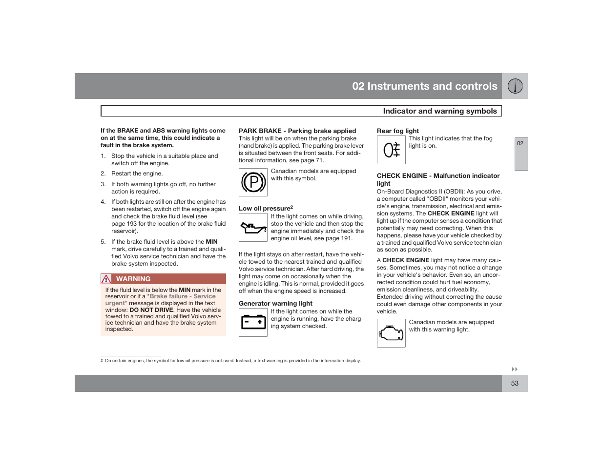 02 instruments and controls | Volvo 2009 S60 User Manual | Page 53 / 254