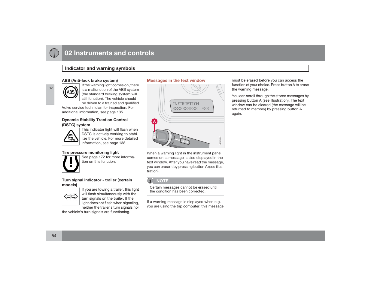 02 instruments and controls | Volvo 2009 S60 User Manual | Page 54 / 254