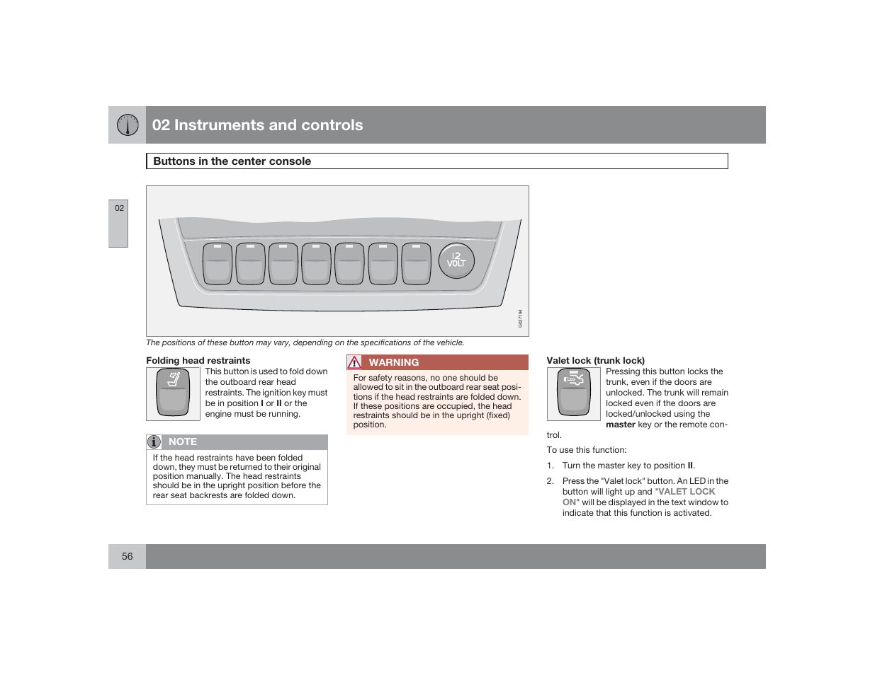 02 instruments and controls | Volvo 2009 S60 User Manual | Page 56 / 254