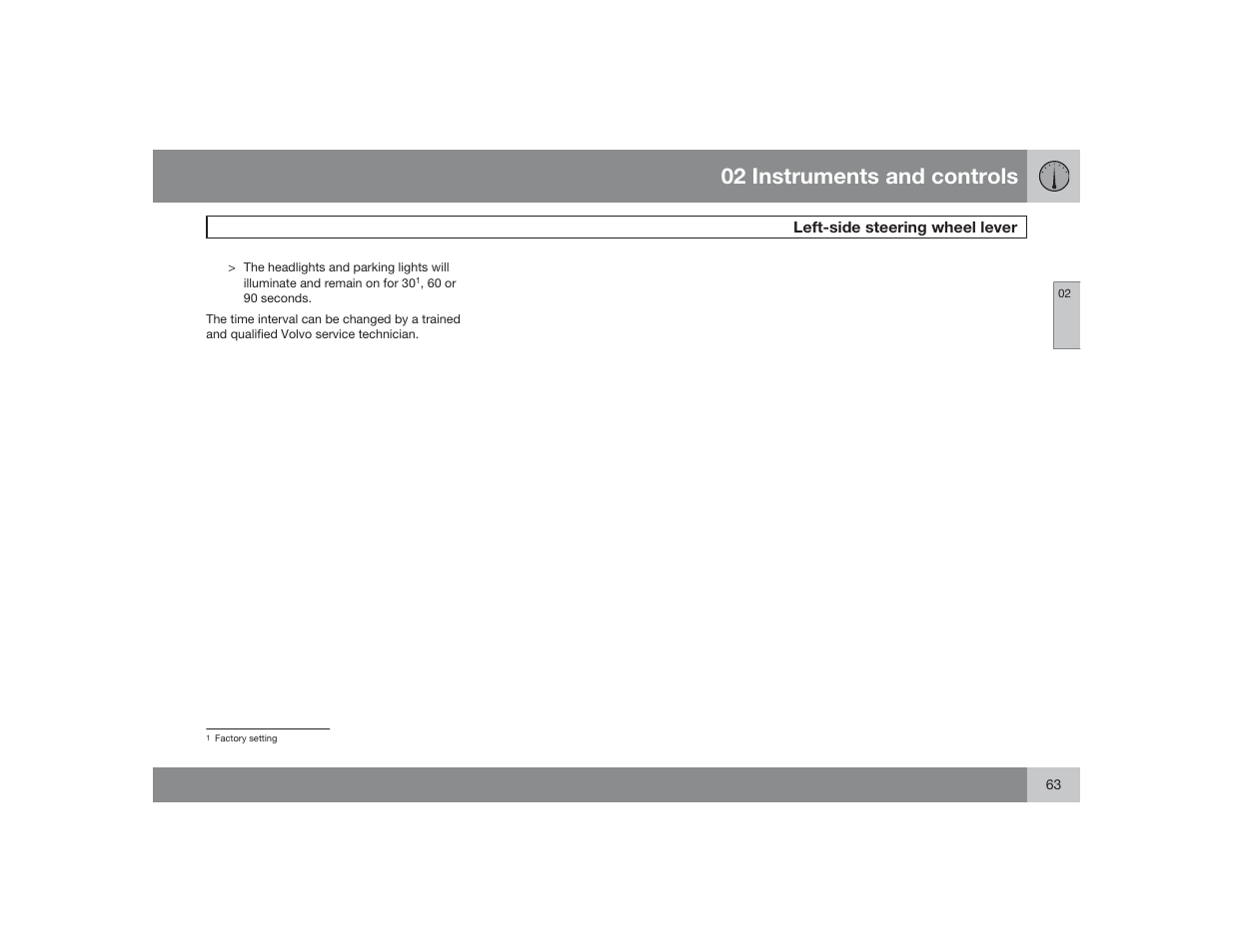 02 instruments and controls | Volvo 2009 S60 User Manual | Page 63 / 254