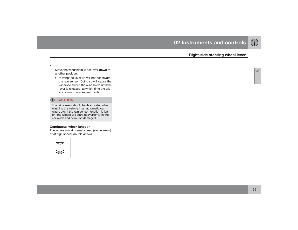 02 instruments and controls | Volvo 2009 S60 User Manual | Page 65 / 254