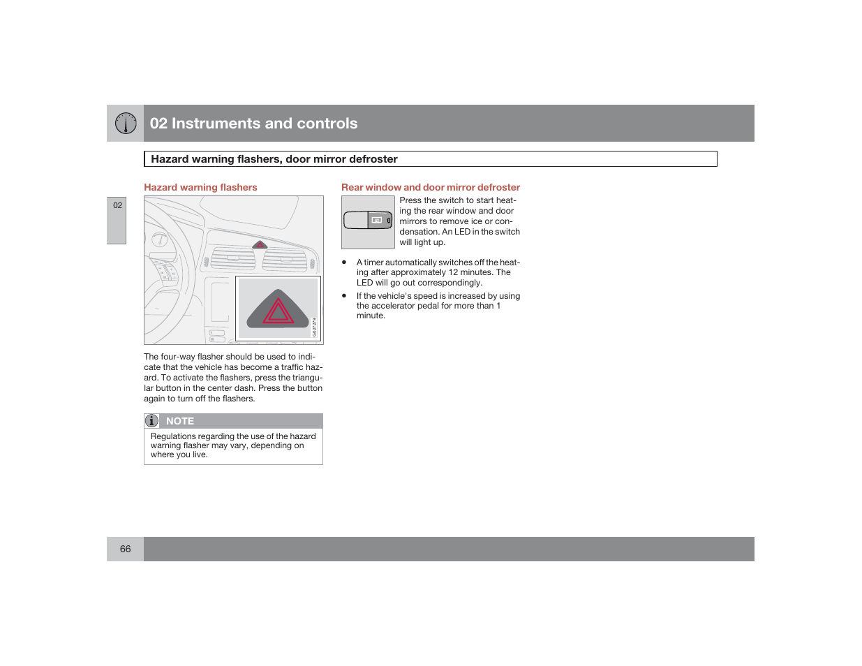 02 instruments and controls | Volvo 2009 S60 User Manual | Page 66 / 254