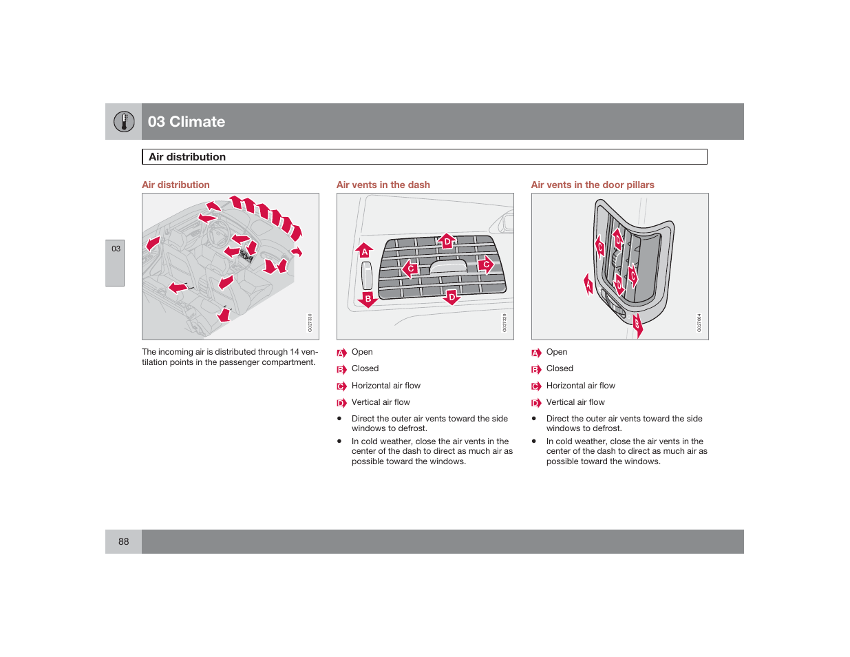 03 climate | Volvo 2009 S60 User Manual | Page 88 / 254