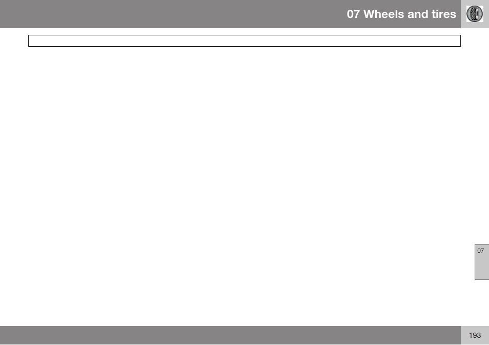 07 wheels and tires | Volvo 2009 C70 User Manual | Page 193 / 278