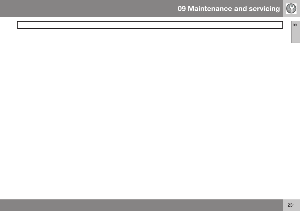 09 maintenance and servicing | Volvo 2009 C70 User Manual | Page 231 / 278