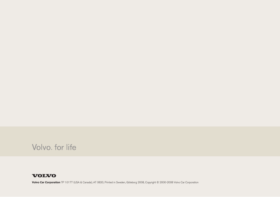 Volvo 2009 C70 User Manual | Page 278 / 278