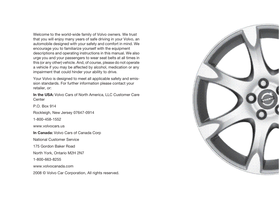 Volvo 2009 C70 User Manual | Page 3 / 278