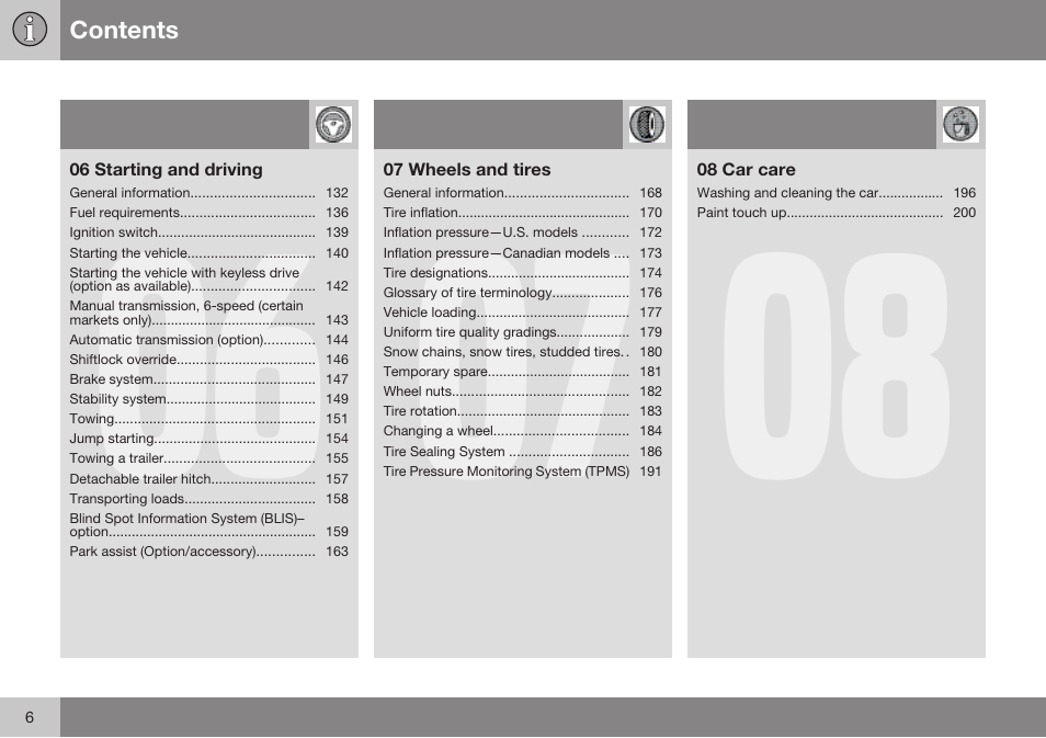Volvo 2009 C70 User Manual | Page 6 / 278