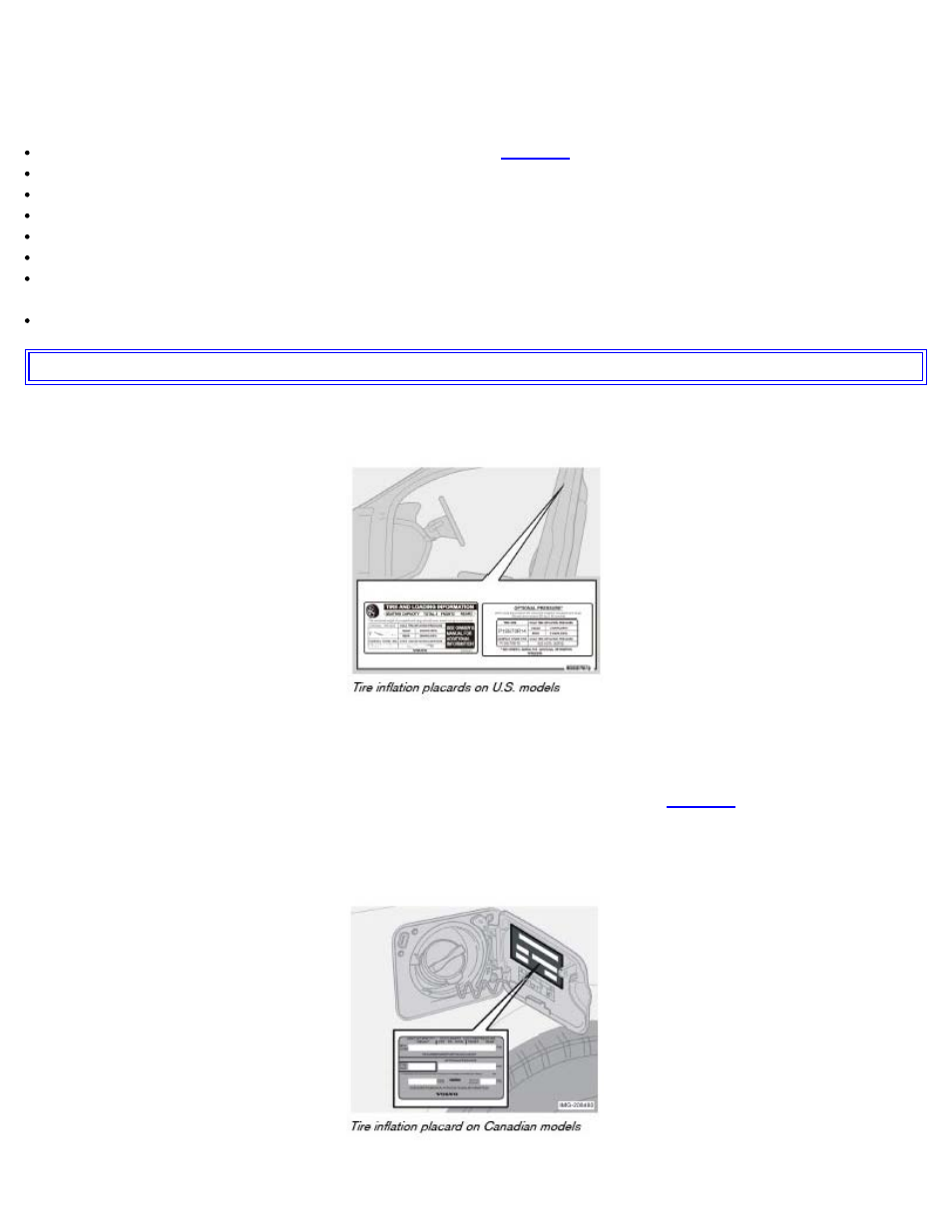 Tire inflation | Volvo 2006 C70 User Manual | Page 115 / 182