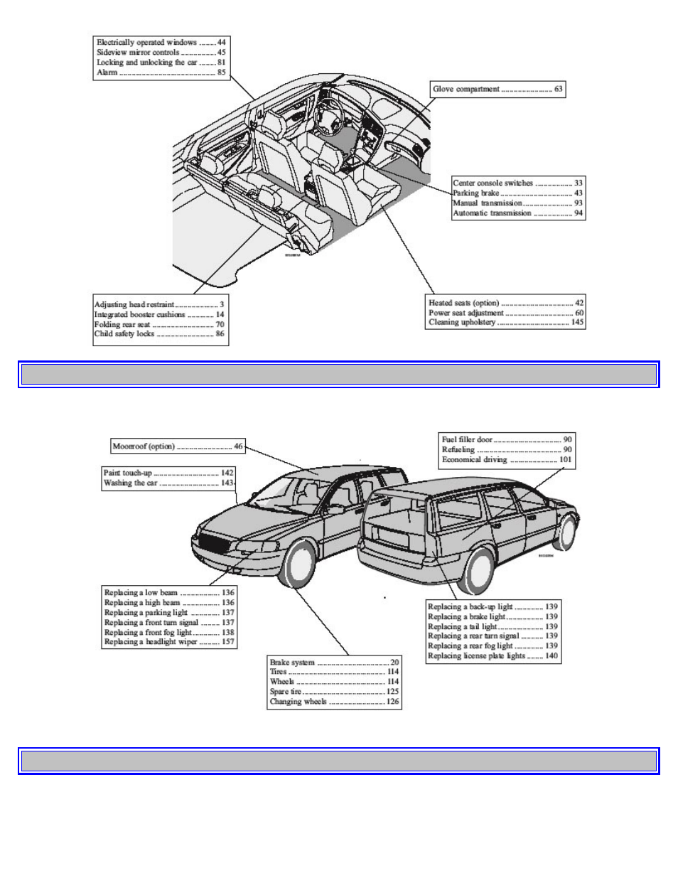 Exterior 27, Instruments 28 | Volvo 2005 V70 User Manual | Page 21 / 139