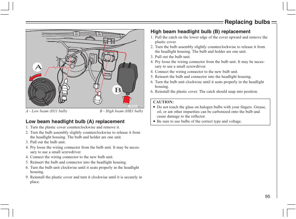Replacing bulbs | Volvo 2005 C70 User Manual | Page 101 / 210