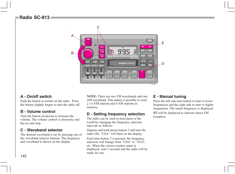 Radio sc-813 | Volvo 2005 C70 User Manual | Page 148 / 210