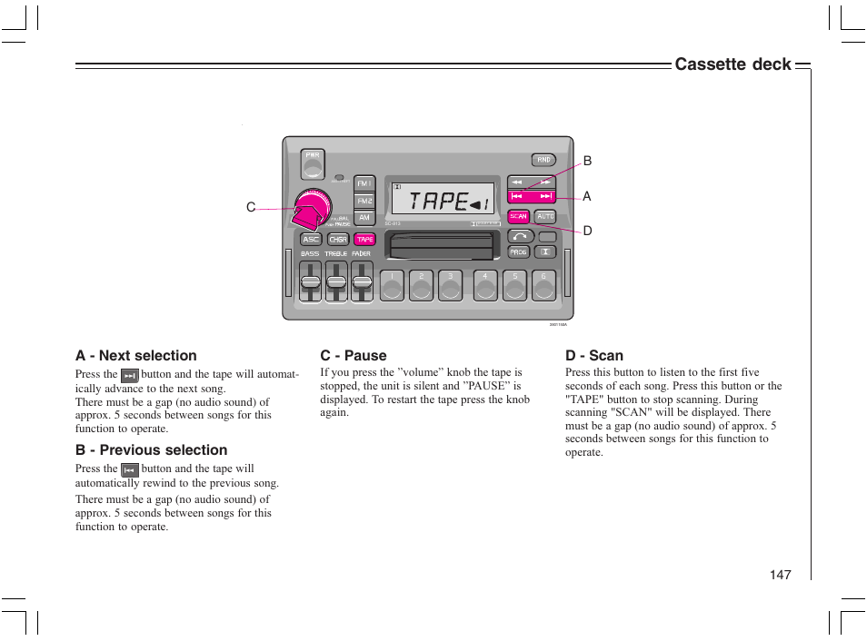 Cassette deck | Volvo 2005 C70 User Manual | Page 153 / 210