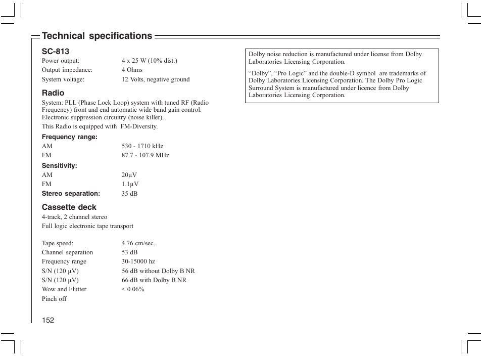 Technical specifications | Volvo 2005 C70 User Manual | Page 158 / 210