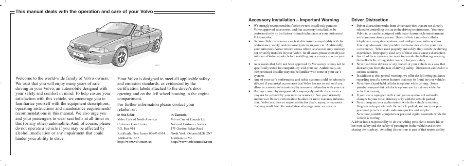 Volvo 2005 C70 User Manual | Page 2 / 210