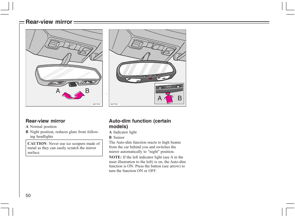 Rear-view mirror | Volvo 2005 C70 User Manual | Page 56 / 210