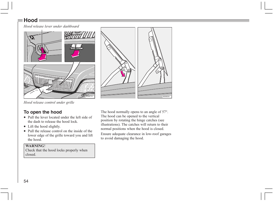 Hood | Volvo 2005 C70 User Manual | Page 60 / 210