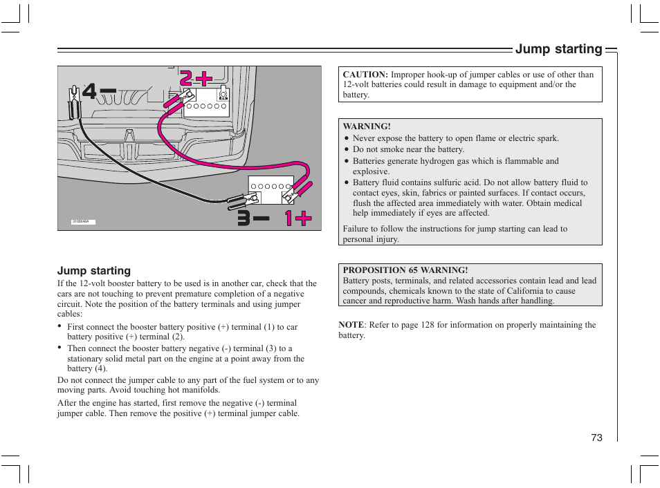 Jump starting | Volvo 2005 C70 User Manual | Page 79 / 210