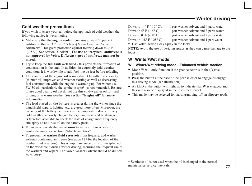 Winter driving | Volvo 2005 C70 User Manual | Page 83 / 210