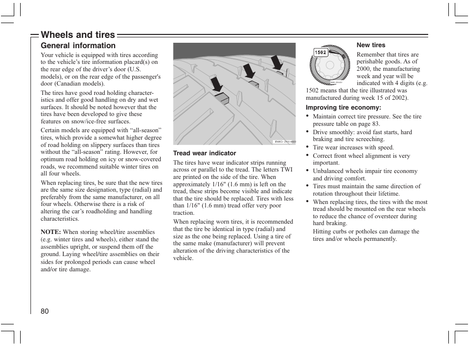 Wheels and tires | Volvo 2005 C70 User Manual | Page 86 / 210