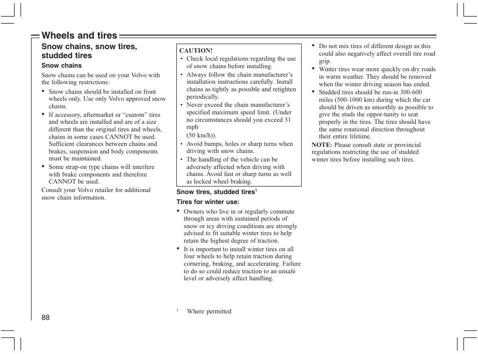 Wheels and tires | Volvo 2005 C70 User Manual | Page 94 / 210