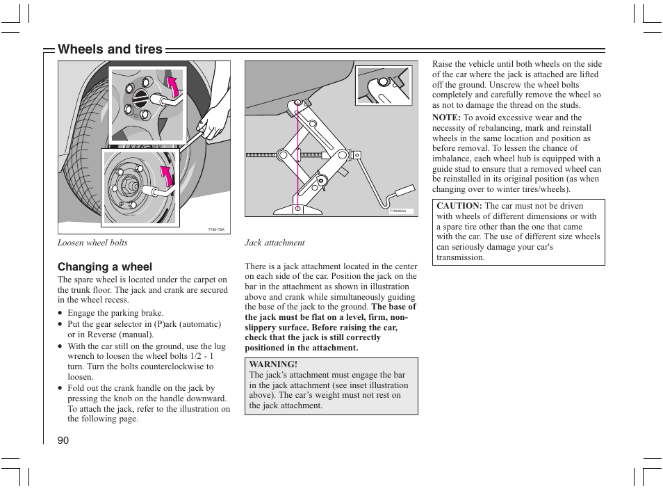 Wheels and tires | Volvo 2005 C70 User Manual | Page 96 / 210