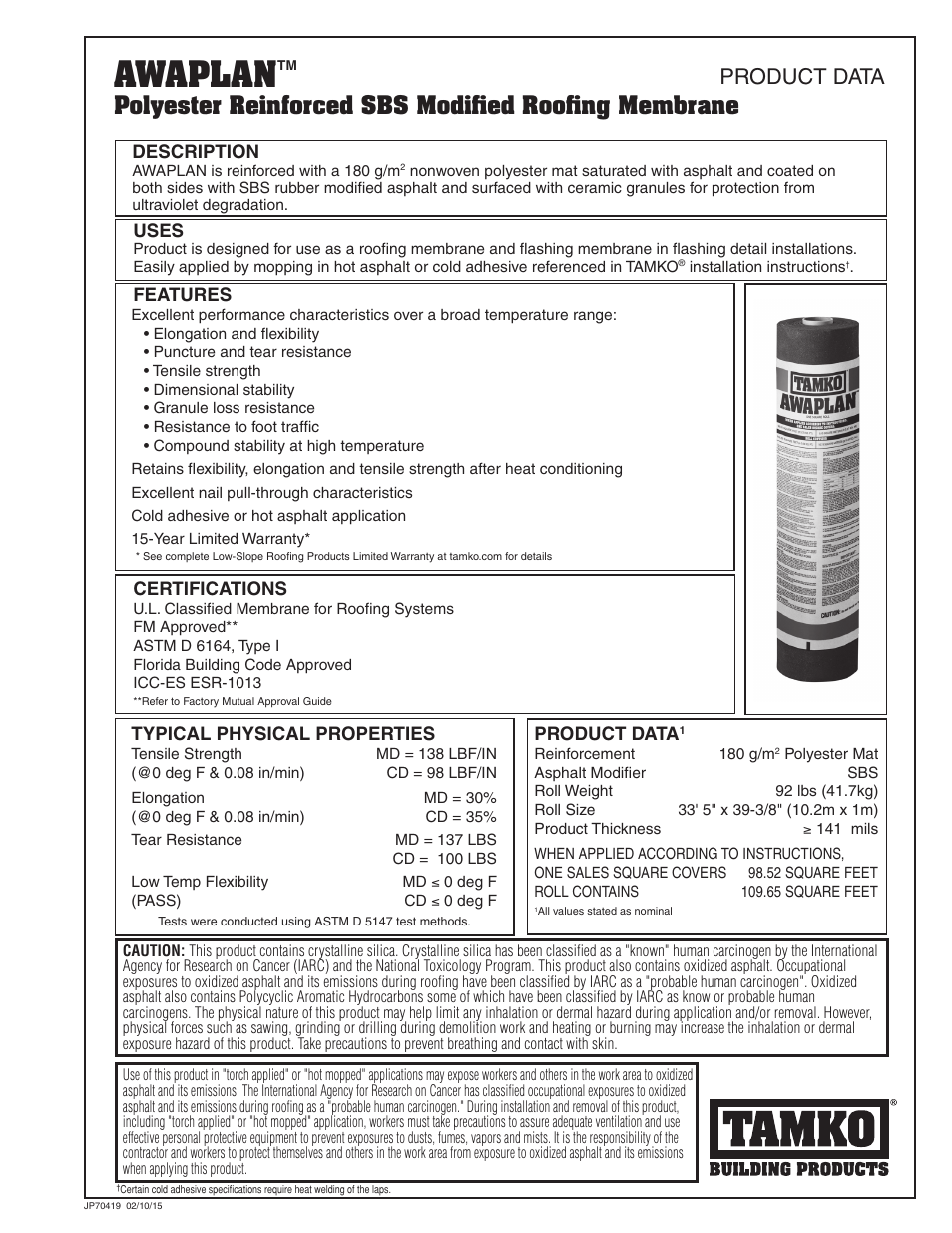 TAMKO AWAPLAN User Manual | 4 pages
