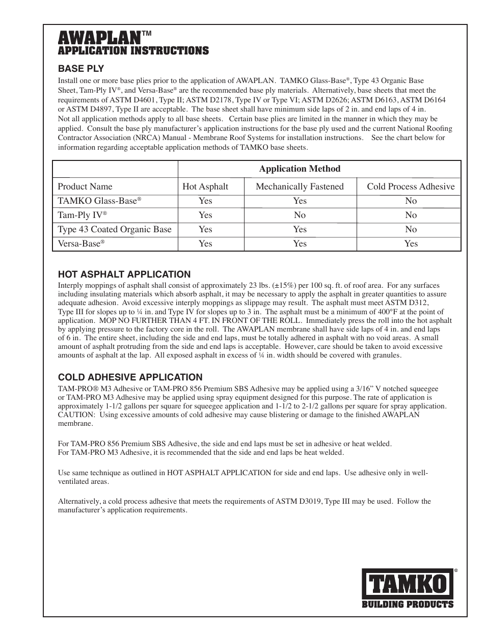 Awaplan | TAMKO AWAPLAN User Manual | Page 3 / 4