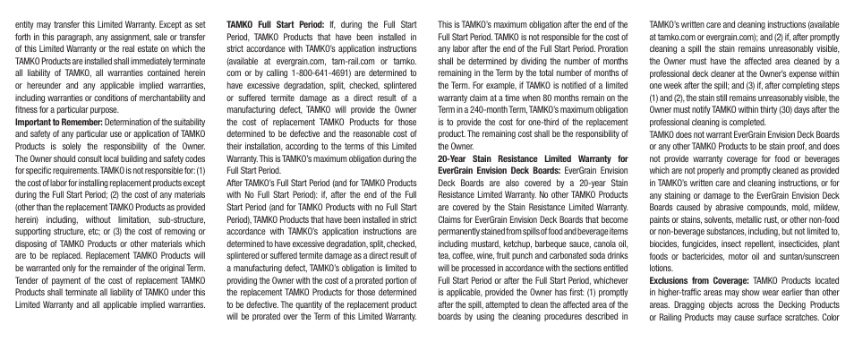 Instructions and limited warranty | TAMKO EverClip User Manual | Page 4 / 5