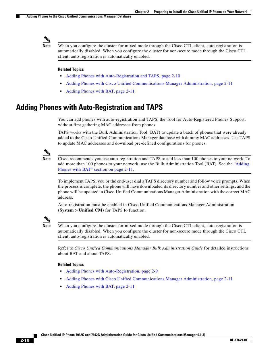 Adding phones with auto-registration and taps | Cisco IP Phone 7942G User Manual | Page 10 / 14