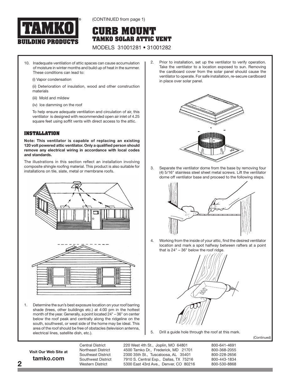 Curb mount | TAMKO Curb Mount User Manual | Page 2 / 8