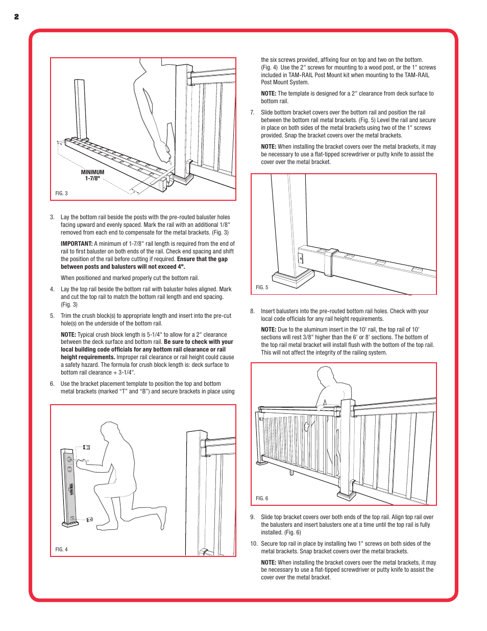 TAMKO TAM-RAIL User Manual | Page 2 / 12