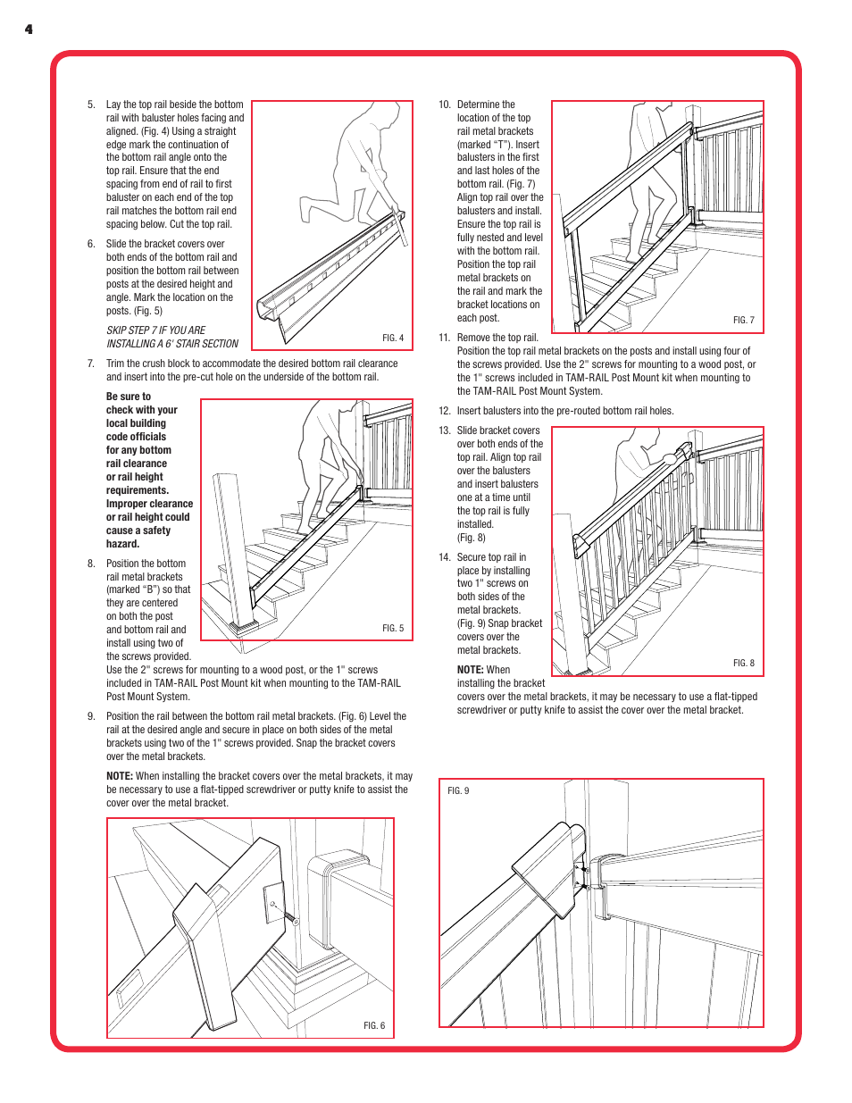 TAMKO TAM-RAIL User Manual | Page 4 / 12