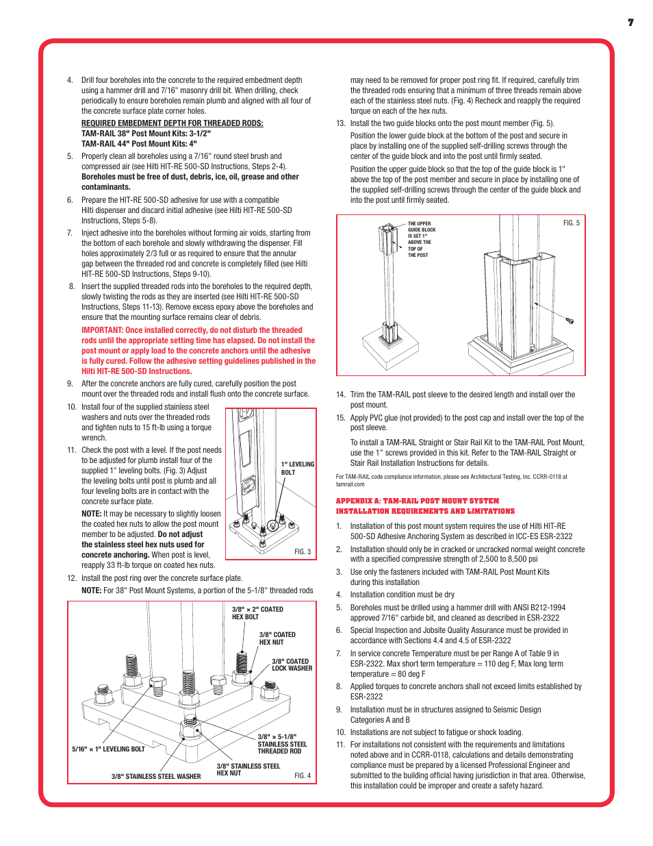 TAMKO TAM-RAIL User Manual | Page 7 / 12