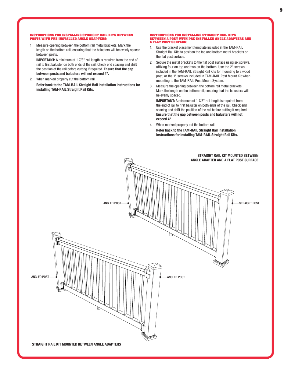 TAMKO TAM-RAIL User Manual | Page 9 / 12