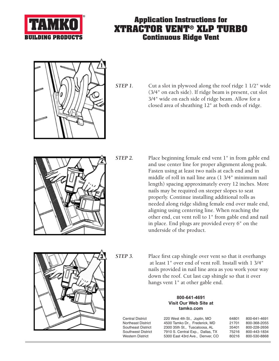 TAMKO Xtractor Vent User Manual | 1 page
