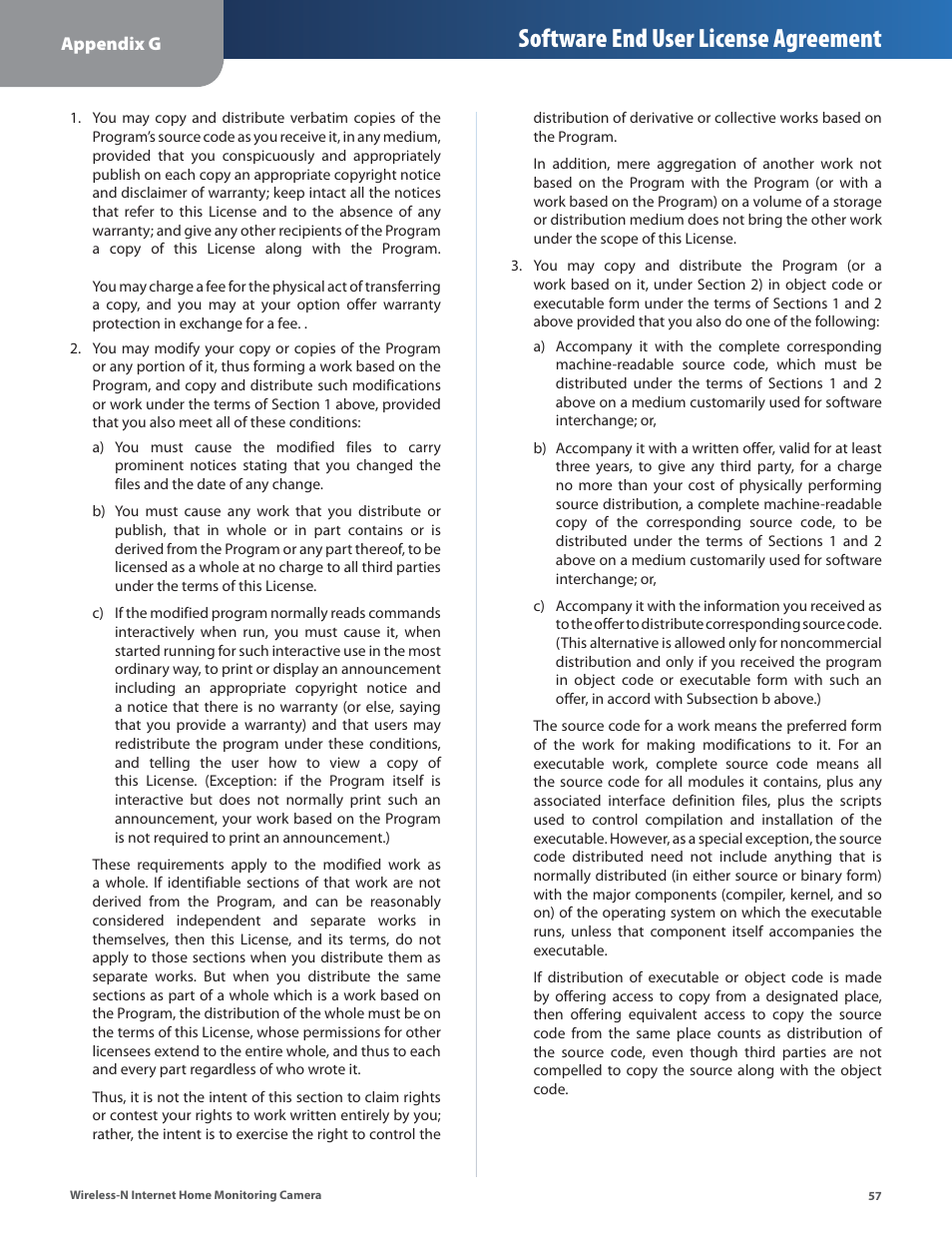 Software end user license agreement | Cisco WVC80N User Manual | Page 58 / 66
