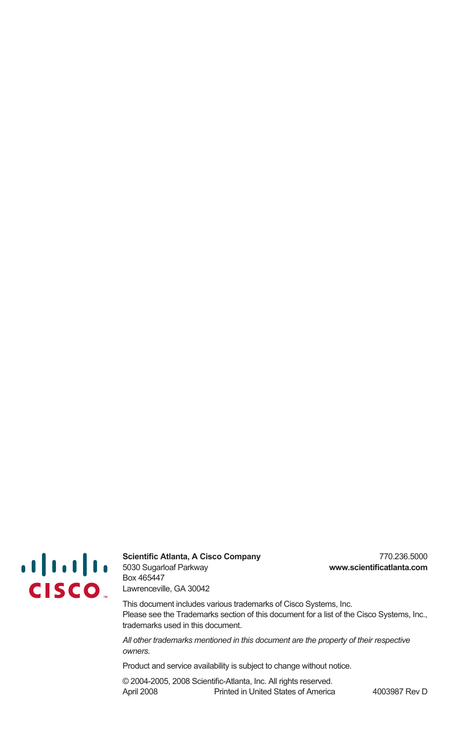Cisco Explorer 8300 User Manual | Page 20 / 20