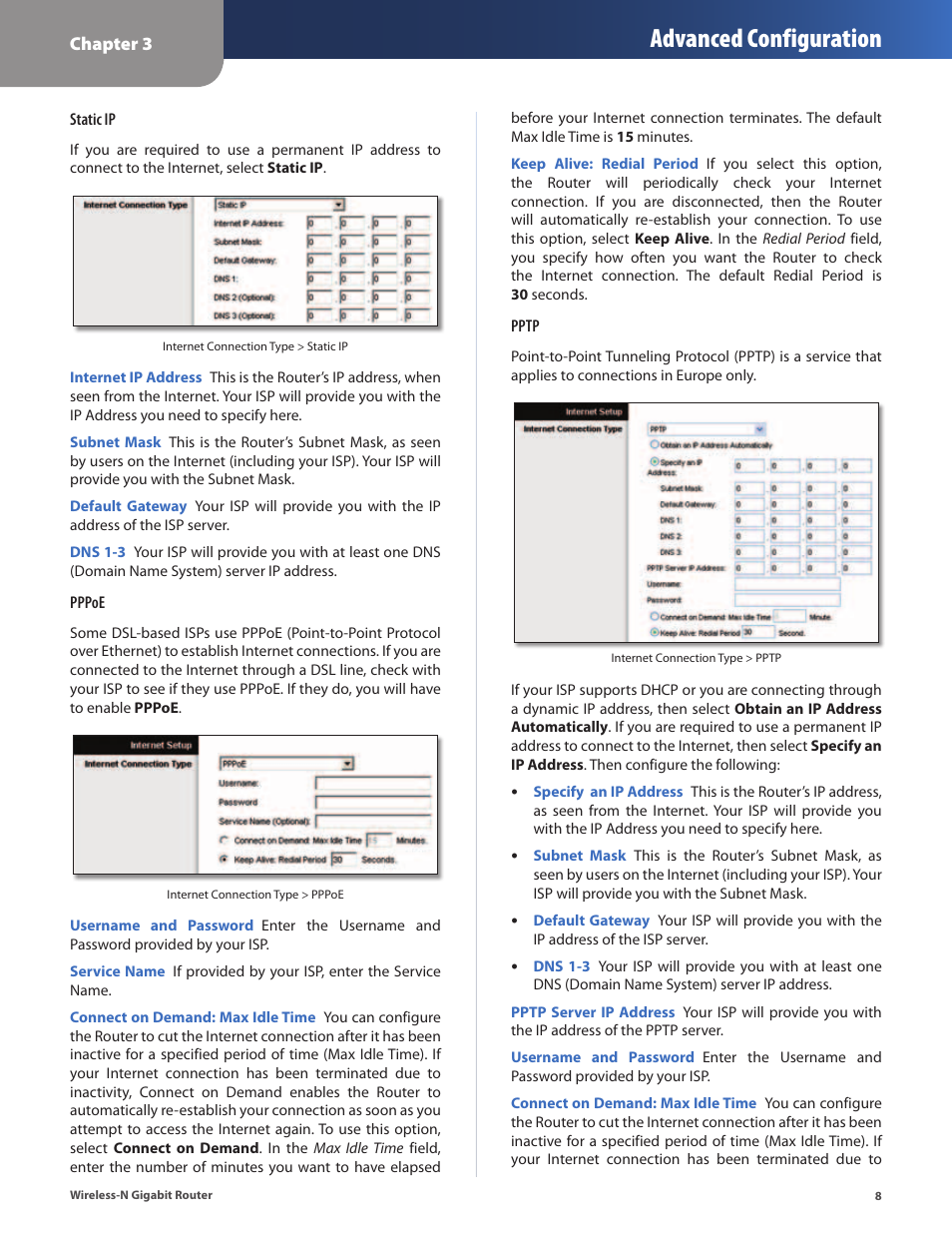 Advanced configuration | Cisco WRT310N User Manual | Page 9 / 53