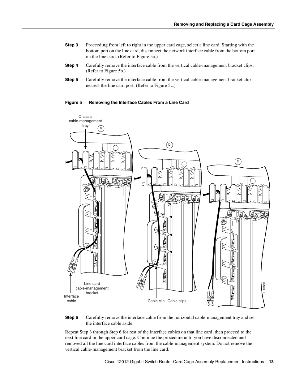 Step 4, Step 5, Bcable clip cable clips | Cisco 12012 User Manual | Page 13 / 34