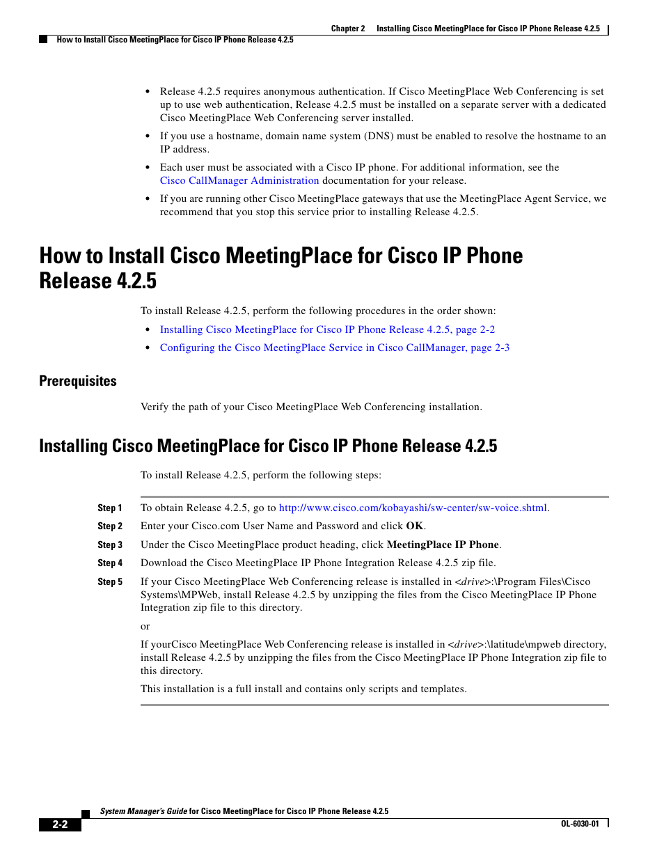 Prerequisites | Cisco OL-6030-01 User Manual | Page 2 / 6