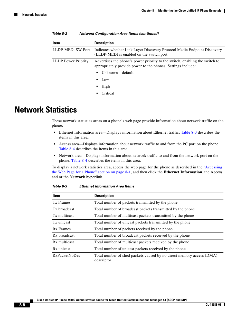 Network statistics | Cisco OL-18988-01 User Manual | Page 8 / 14