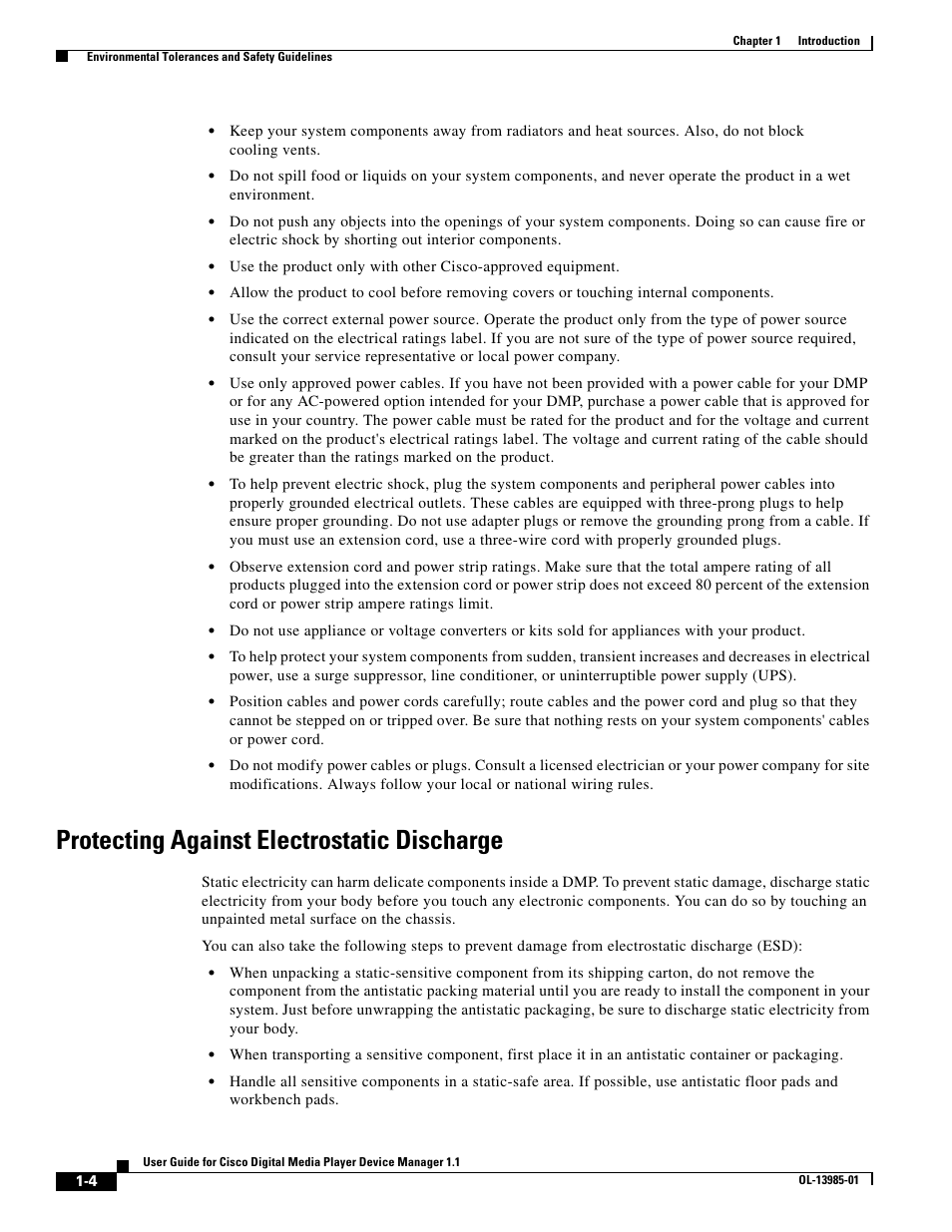 Protecting against electrostatic discharge | Cisco OL-13985-01 User Manual | Page 4 / 10
