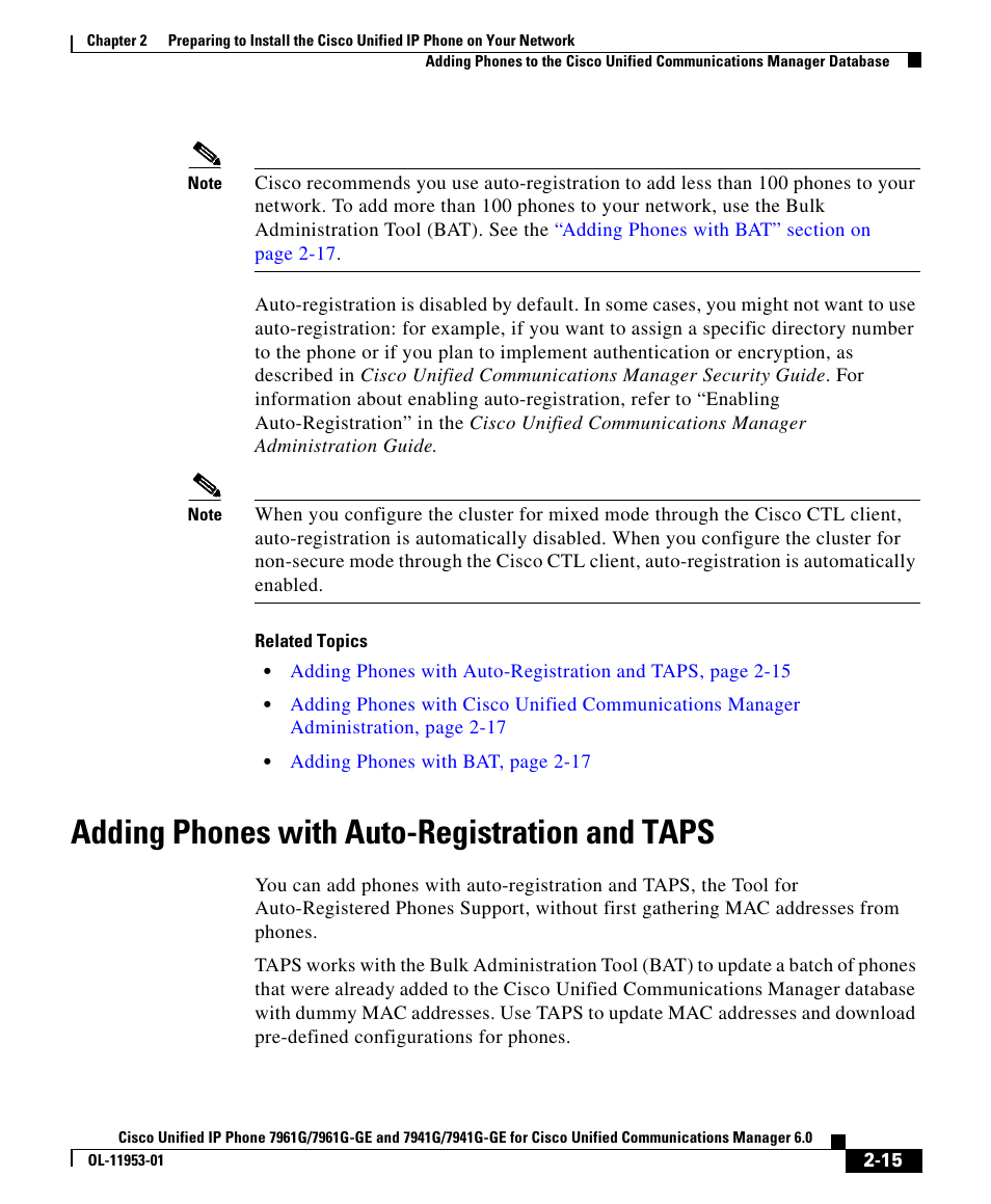 Adding phones with auto-registration and taps | Cisco OL-11953-01 User Manual | Page 15 / 20