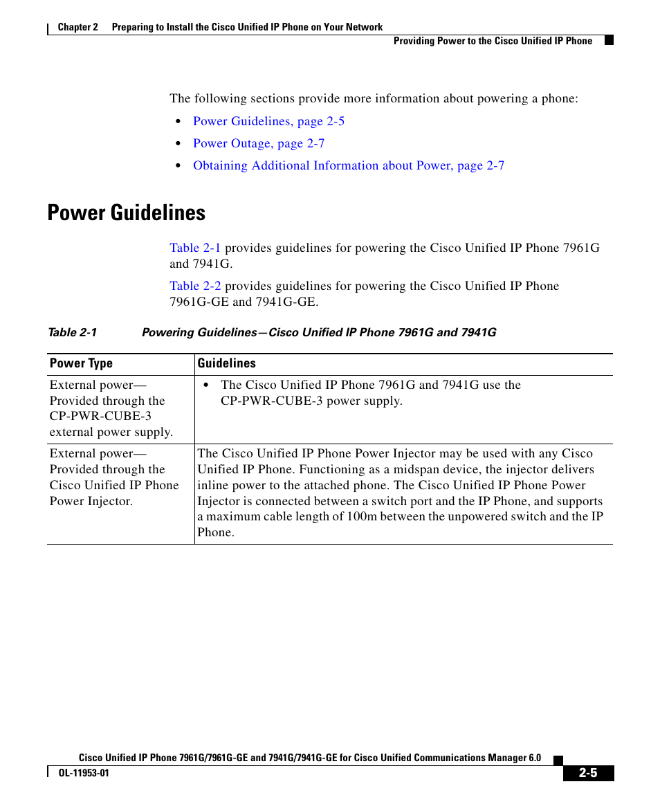 Power guidelines | Cisco OL-11953-01 User Manual | Page 5 / 20