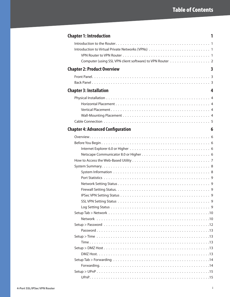 Cisco 4-Port SSL/IPSec VPN Router RVL200 User Manual | Page 3 / 117