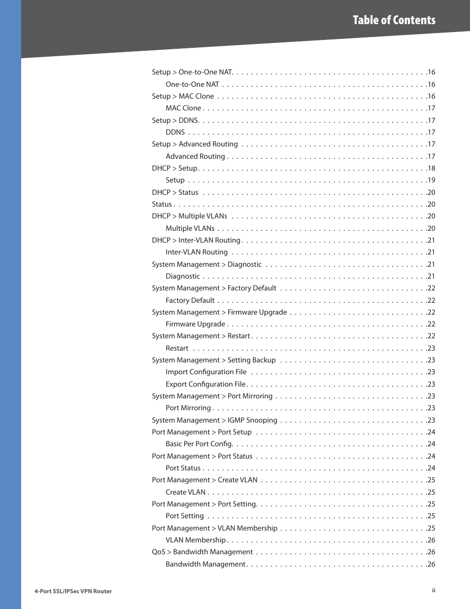 Cisco 4-Port SSL/IPSec VPN Router RVL200 User Manual | Page 4 / 117