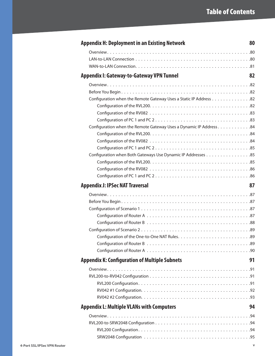 Cisco 4-Port SSL/IPSec VPN Router RVL200 User Manual | Page 7 / 117