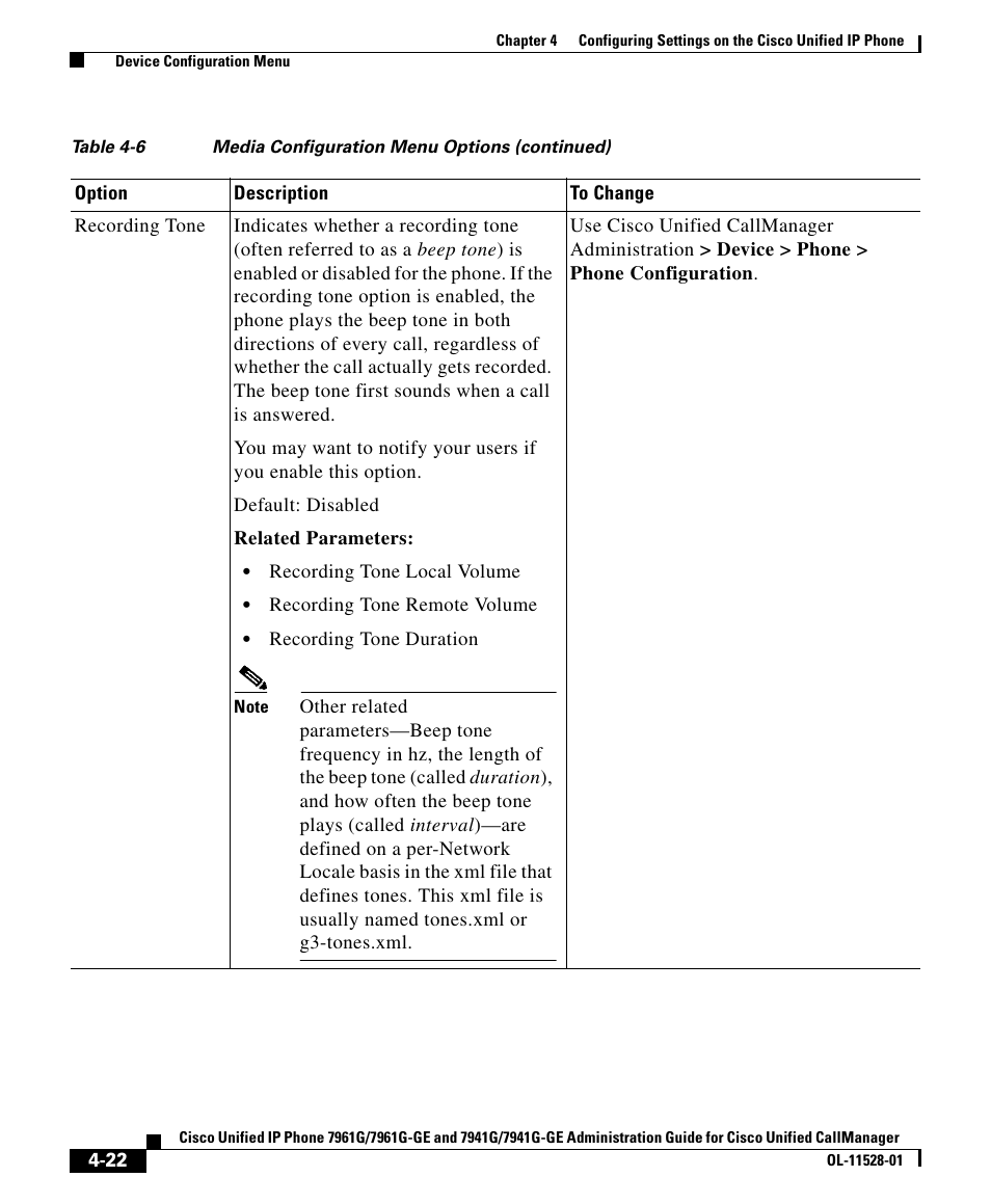 Cisco IP Phone 7961G-GE User Manual | Page 22 / 36