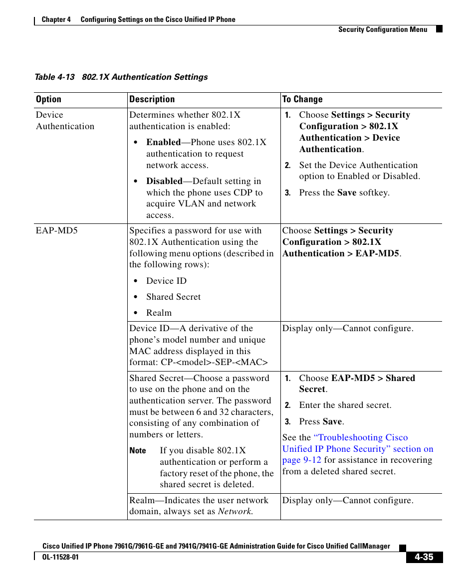 Cisco IP Phone 7961G-GE User Manual | Page 35 / 36